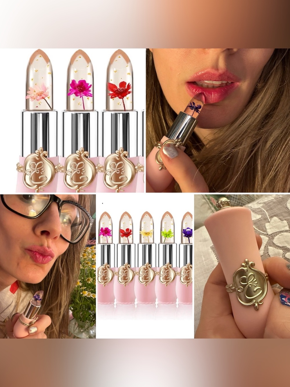 Color Change Tinting & hydrating Flower Jelly Lip stick - Y2K vibes - PINK 🩷👄